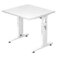MEGA 8 W | Bureau - 80 x 80 réglable en hauteur Blanc/Blanc