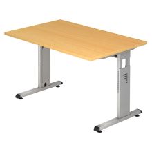 MEGA 12 S | Bureau - 120 x 80 Hêtre/Argent réglable en hauteur