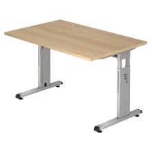 MEGA 12 S | Bureau - 120 x 80 Chêne/Argent réglable en hauteur
