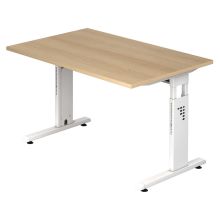 MEGA 12 W | Bureau - 120 x 80 réglable en hauteur Chêne/Blanc