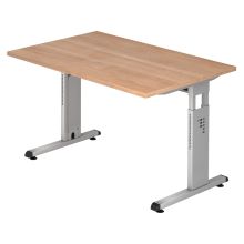 MEGA 12 S | Bureau - 120 x 80 Noyer/Argent réglable en hauteur