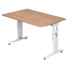 MEGA 12 W | Bureau - 120 x 80 réglable en hauteur Noyer/Blanc