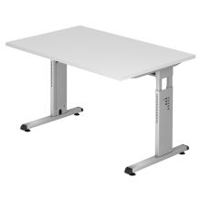 MEGA 12 S | Bureau - 120 x 80 réglable en hauteur Blanc/Argent