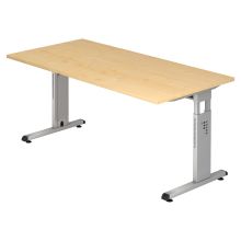 MEGA 16 S | Bureau - 160 x 80 Érable/Argent réglable en hauteur