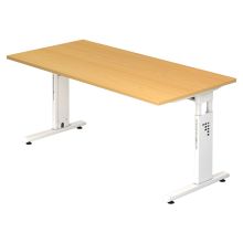 MEGA 16 W | Bureau - 160 x 80 réglable en hauteur Hêtre/Blanc