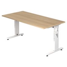 MEGA 16 W | Bureau - 160 x 80 réglable en hauteur Chêne/Blanc