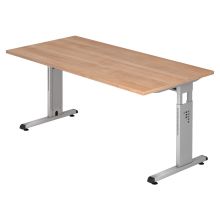 MEGA 16 S | Bureau - 160 x 80 Noyer/Argent réglable en hauteur