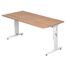 MEGA 16 W | Bureau - 160 x 80 réglable en hauteur Noyer/Blanc