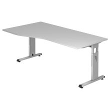 MEGA 18 S | Bureau - 180 x 100 Gris/Argent réglable en hauteur
