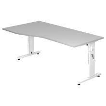 MEGA 18 W | Bureau - 180 x 100 réglable en hauteur Gris/Blanc