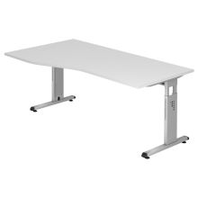 MEGA 18 S | Bureau - 180 x 100 réglable en hauteur Blanc/Argent