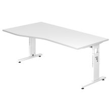 MEGA 18 W | Bureau - 180 x 100 réglable en hauteur Blanc/Blanc