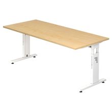 MEGA 19 W - 180 x 80 réglable en hauteur Érable/Blanc