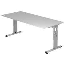 MEGA 19 S | Bureau - 180 x 80 Gris/Argent réglable en hauteur