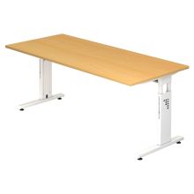 MEGA 19 W - 180 x 80 réglable en hauteur Hêtre/Blanc