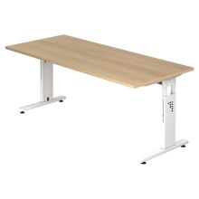 MEGA 19 W - 180 x 80 réglable en hauteur Chêne/Blanc