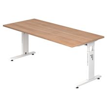 MEGA 19 W - 180 x 80 réglable en hauteur Noyer/Blanc