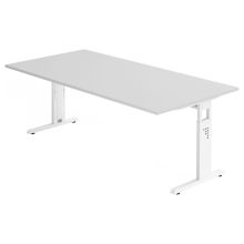 MEGA 2E W | Bureau - 200 x 100 réglable en hauteur Gris/Blanc