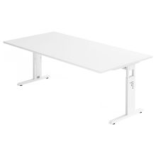 MEGA 2E W | Bureau - 200 x 100 réglable en hauteur Blanc/Blanc