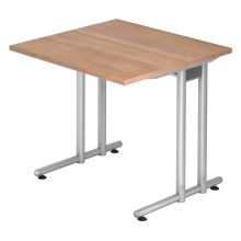 NANO 8 S | Bureau - 80 x 80 Noyer/Argent