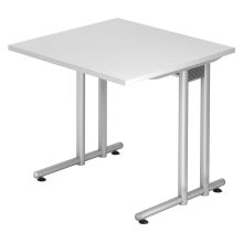 NANO 8 S | Bureau - 80 x 80 Blanc/Argent
