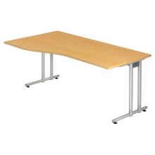 NANO 18 S | Bureau - 180 x 100 Hêtre/Argent