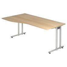 NANO 18 S | Bureau - 180 x 100 Chêne/Argent