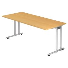 NANO 19 S | Bureau - 180 x 80 Hêtre/Argent