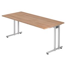 NANO 19 S | Bureau - 180 x 80 Noyer/Argent