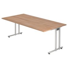 NANO 2E S | Bureau - 200 x 100 Noyer/Argent
