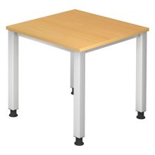 QUEO 8 S | Bureau - Hêtre 80 x 80 réglable en hauteur