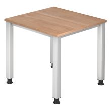 QUEO 8 S | Bureau - Noyer 80 x 80 réglable en hauteur