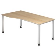QUEO 18 S | Bureau - 180 x 100 Chêne réglable en hauteur