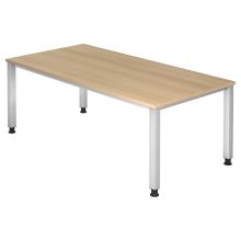QUEO 2E S | Bureau - 200 x 100 Chêne réglable en hauteur