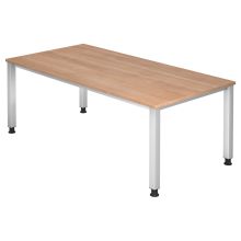 QUEO 2E S | Bureau - 200 x 100 Noyer réglable en hauteur