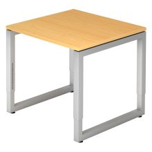 REGO 8 S | Bureau - 80 x 80 Hêtre/Argent réglable en hauteur