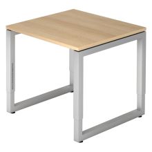 REGO 8 S | Bureau - 80 x 80 Chêne/Argent réglable en hauteur
