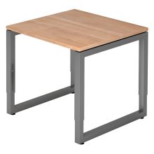 REGO 8 G | Bureau - 80 x 80 réglable en hauteur Noyer/Graphite