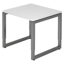 REGO 8 G | Bureau - 80 x 80 réglable en hauteur Blanc/Graphite