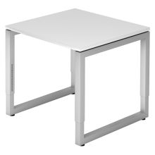REGO 8 S | Bureau - 80 x 80 réglable en hauteur Blanc/Argent