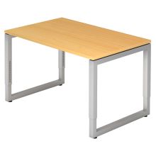 REGO 12 S | Bureau - 120 x 80 Hêtre/Argent réglable en hauteur
