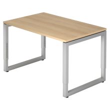 REGO 12 S | Bureau - 120 x 80 Chêne/Argent réglable en hauteur