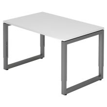 REGO 12 G | Bureau - 120 x 80 réglable en hauteur Blanc/Graphite