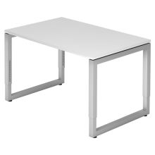 REGO 12 S | Bureau - 120 x 80 réglable en hauteur Blanc/Argent