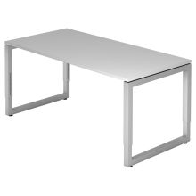 REGO 16 S | Bureau - 160 x 80 Gris/Argent réglable en hauteur