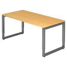 REGO 16 G | Bureau - 160 x 80 réglable en hauteur Hêtre/Graphite