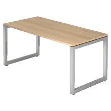 REGO 16 S | Bureau - 160 x 80 Chêne/Argent réglable en hauteur