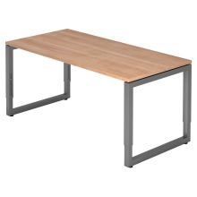 REGO 16 G | Bureau - 160 x 80 réglable en hauteur Noyer/Graphite