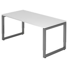 REGO 16 G | Bureau - 160 x 80 réglable en hauteur Blanc/Graphite