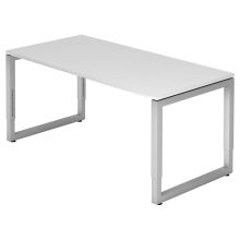 REGO 16 S | Bureau - 160 x 80 réglable en hauteur Blanc/Argent